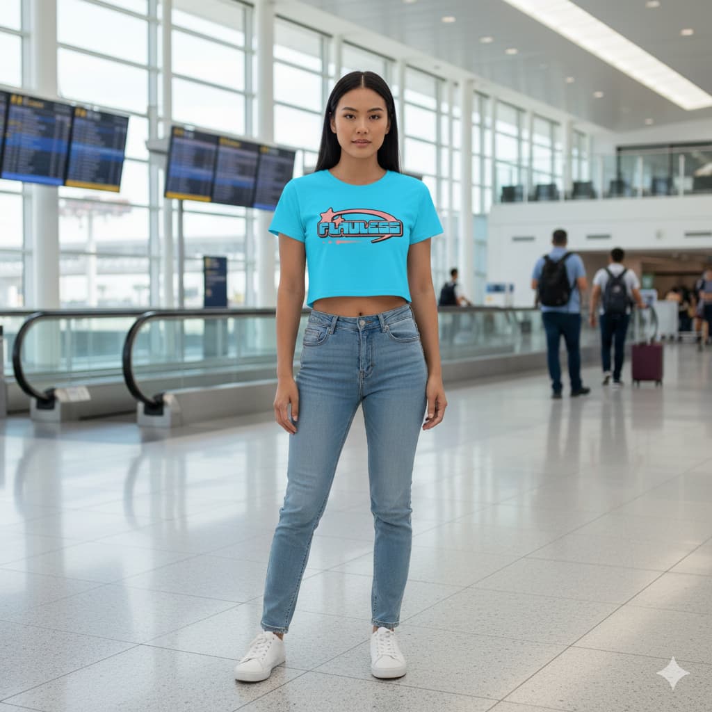 WOMENS SKY BLUE CROP TOP