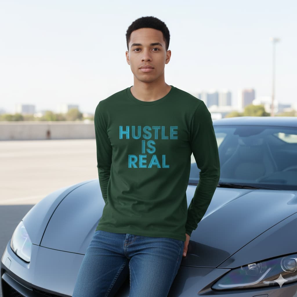 MENS OLIVE GREEN ROUNDECK F/S T-SHIRT