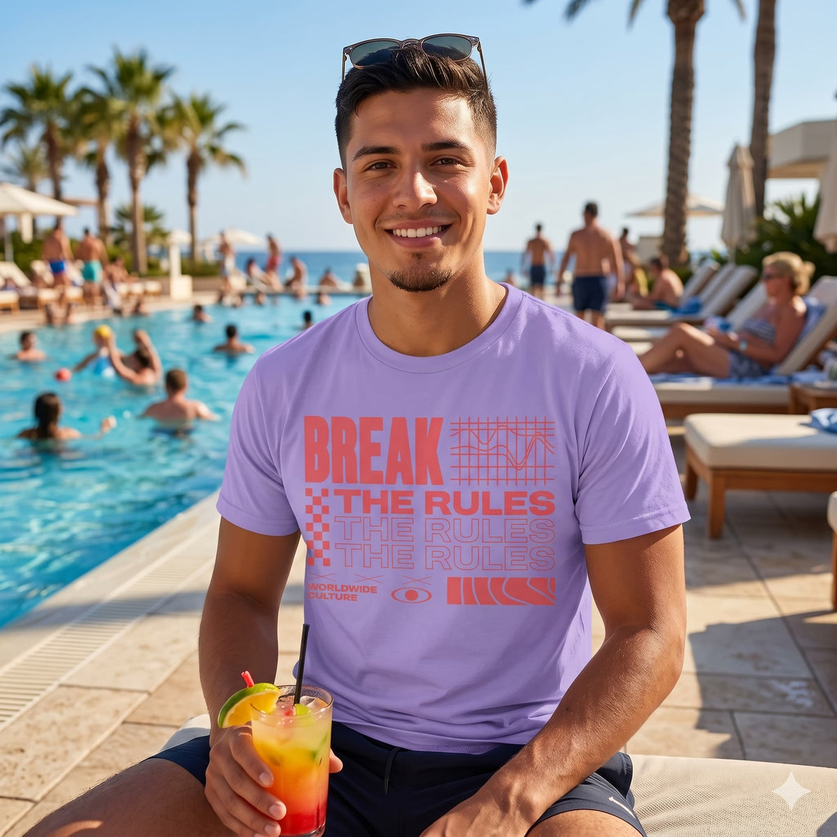 Karavirs® Rebel Iris Lavender graphic tee for men India