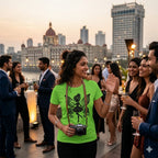 Women's Liril Green Round Neck T-shirt