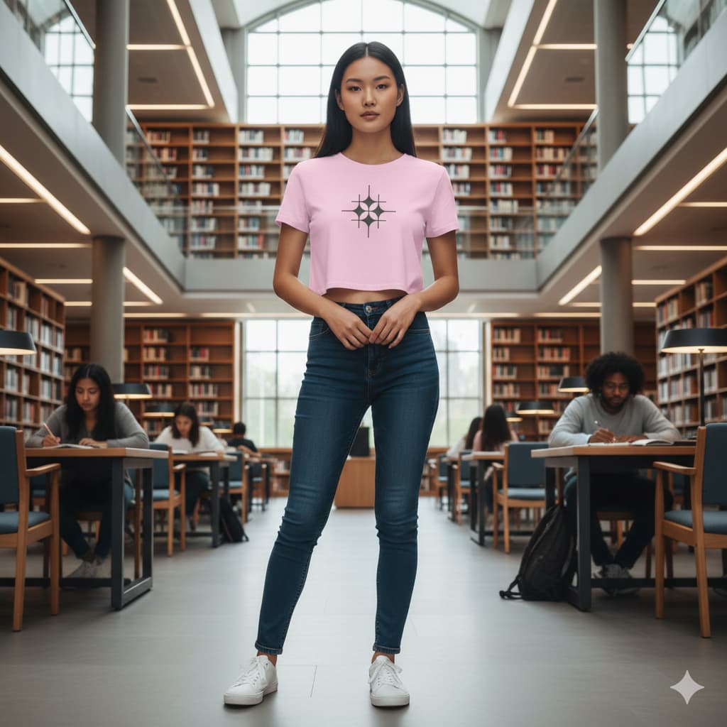 WOMENS LIGHT PINK CROP TOP