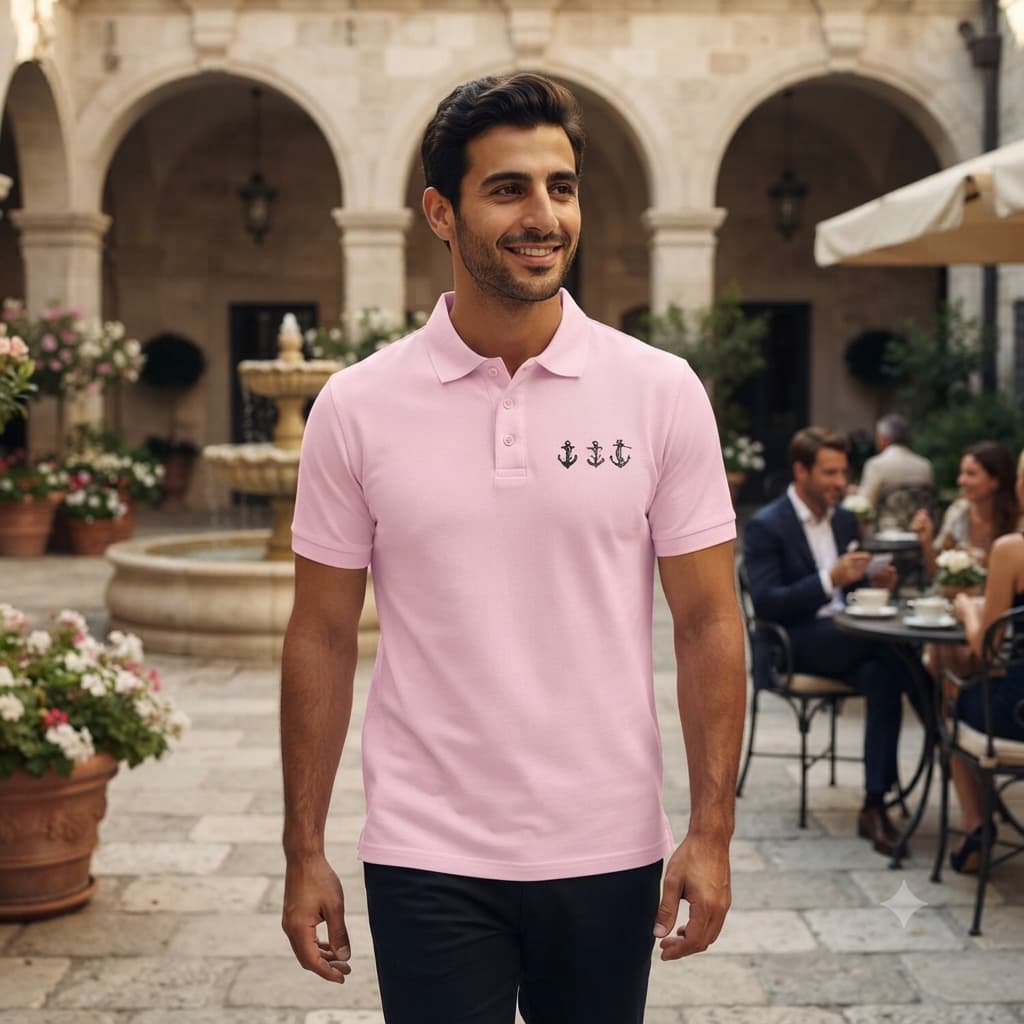 Men's Light Pink Polo T-shirt