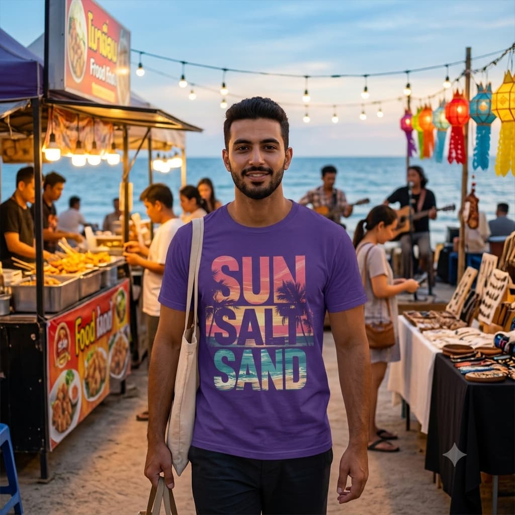 Men's Purple Round Neck T-shirts