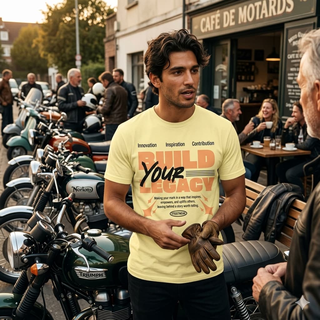 Men's Butter Yellow Round Neck T-shirt