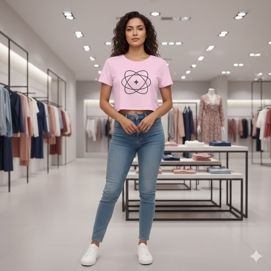 WOMENS LIGHT PINK CROP TOP