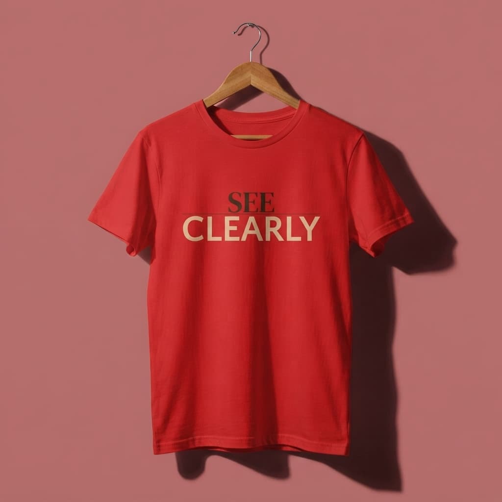 Women's Red Round Neck T-shirt