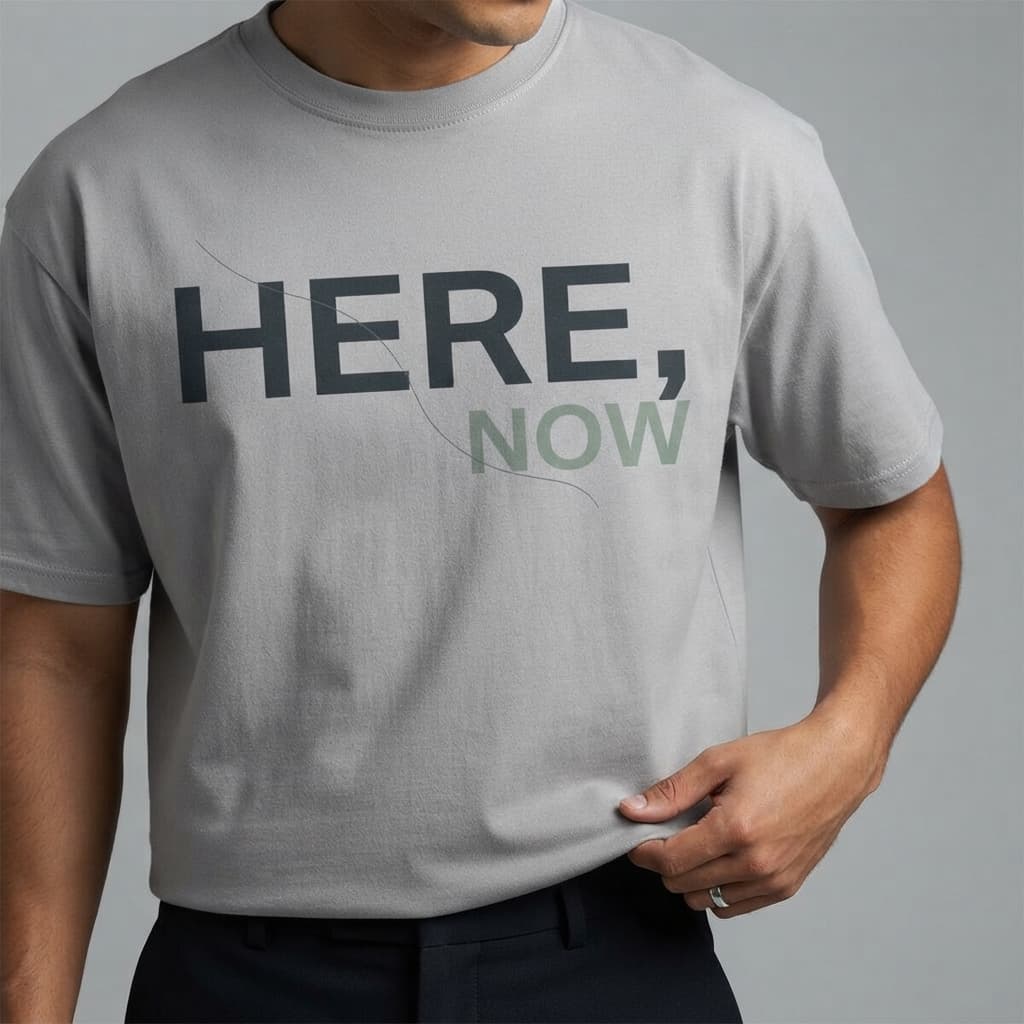 Men's Silver Frost Oversized Round Neck T-shirt
