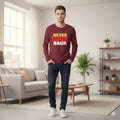 Karavirs® Undaunted Maroon full sleeve t-shirt for men India