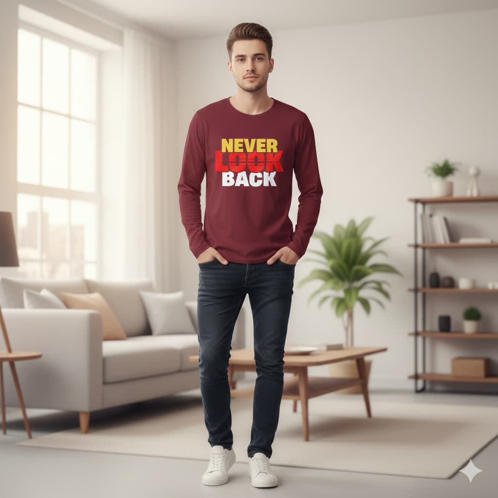 MENS MAROON ROUNDECK F/S T-SHIRT