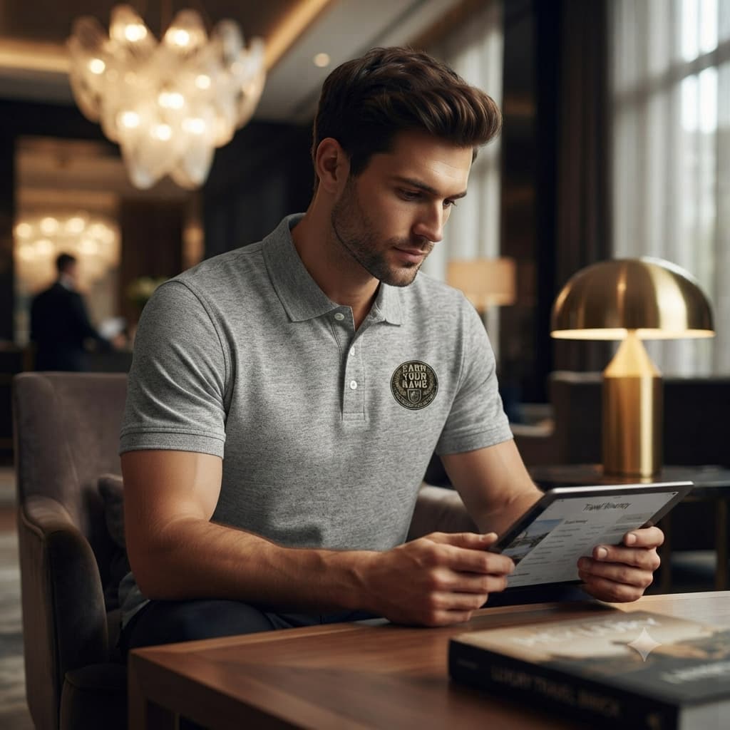 Men's Melange Grey Polo T-shirt