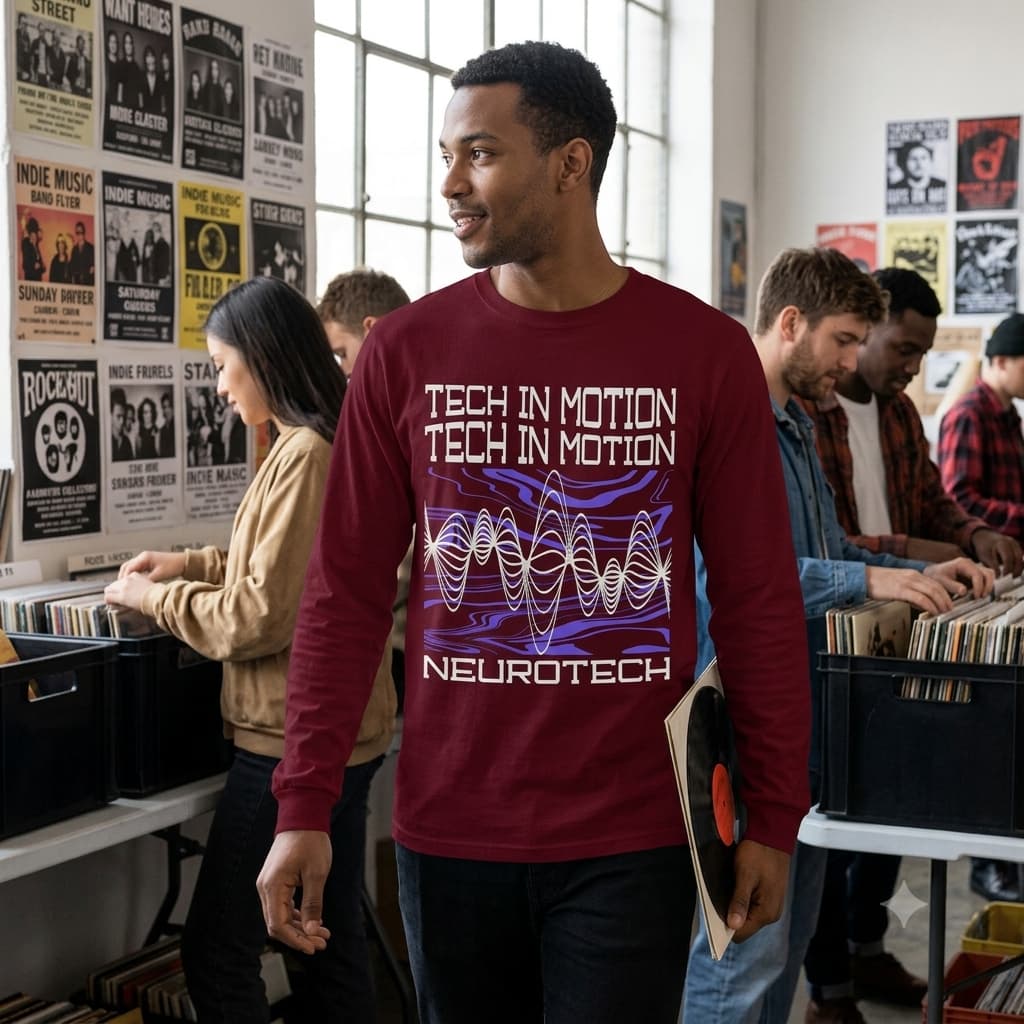 Men's Maroon Round Neck Full Sleeve T-shirts