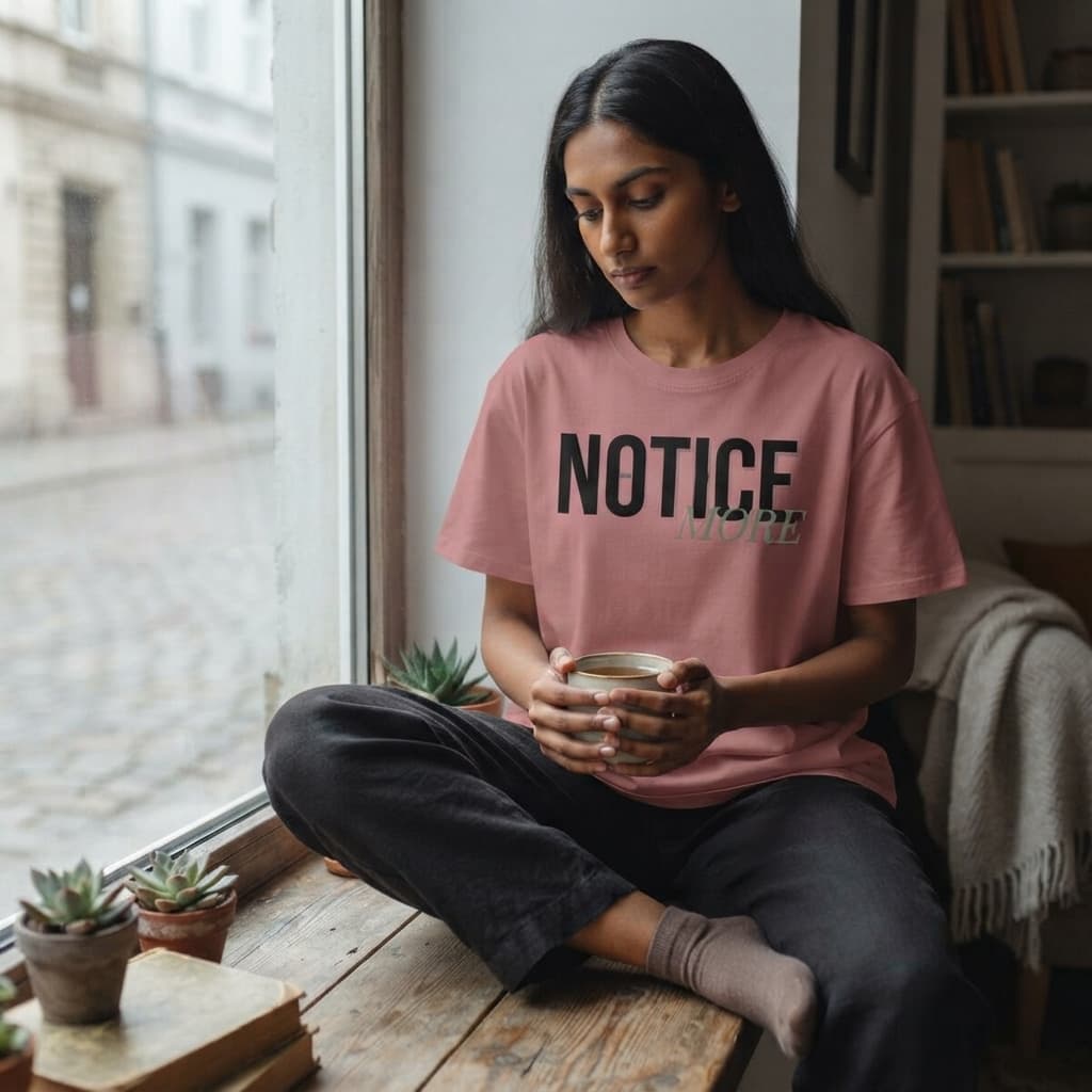 Women's Dusty Rose Oversized Round Neck T-shirt