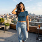WOMENS NAVY BLUE CROP TOP