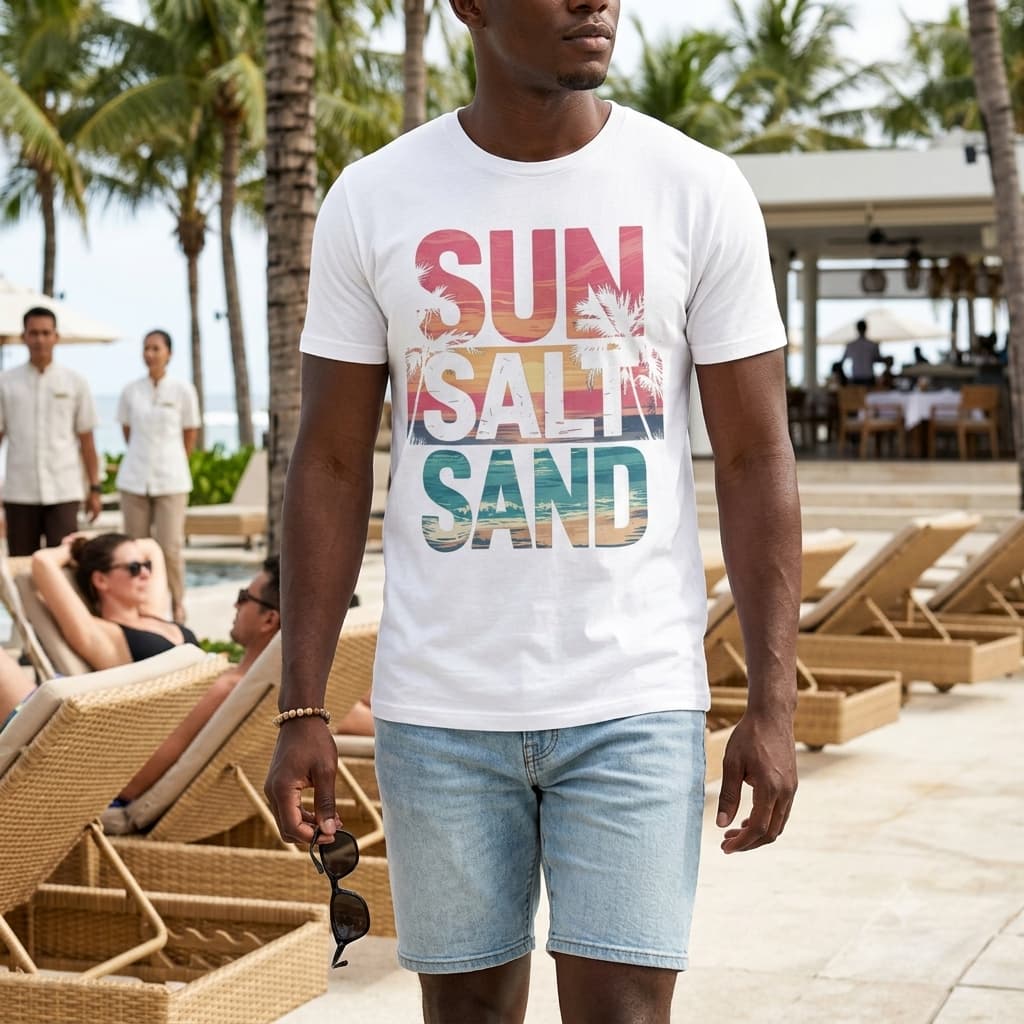 Men's White Round Neck T-shirt