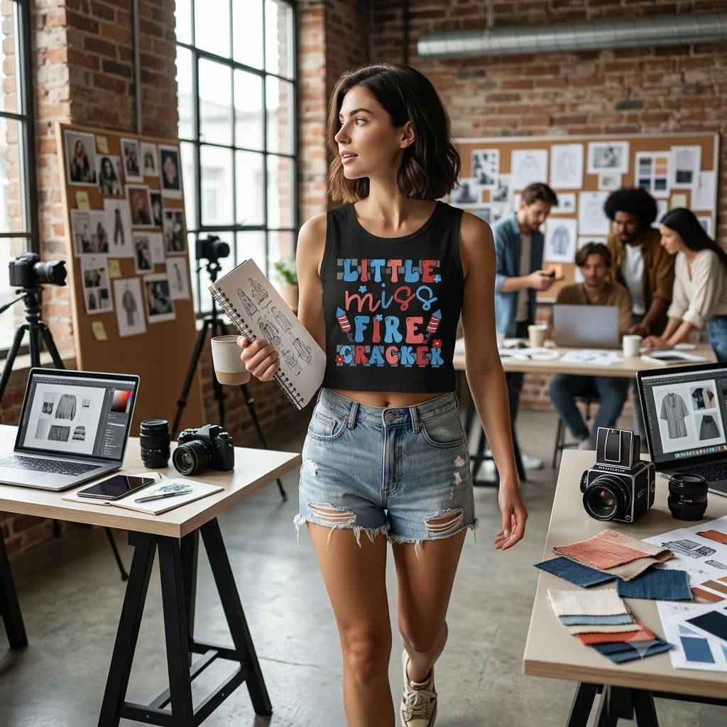 Women's Black Crop Tank Tops