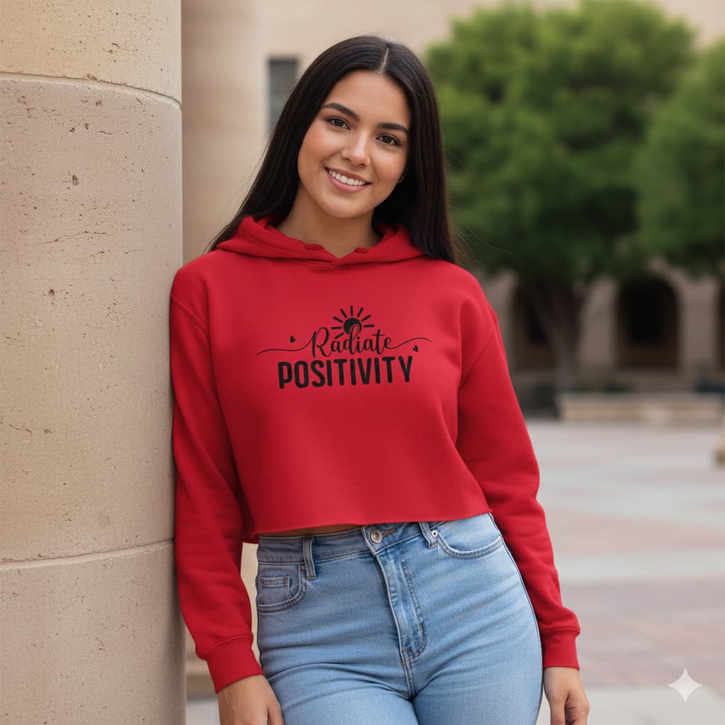 WOMENS RED CROP HOODIES 