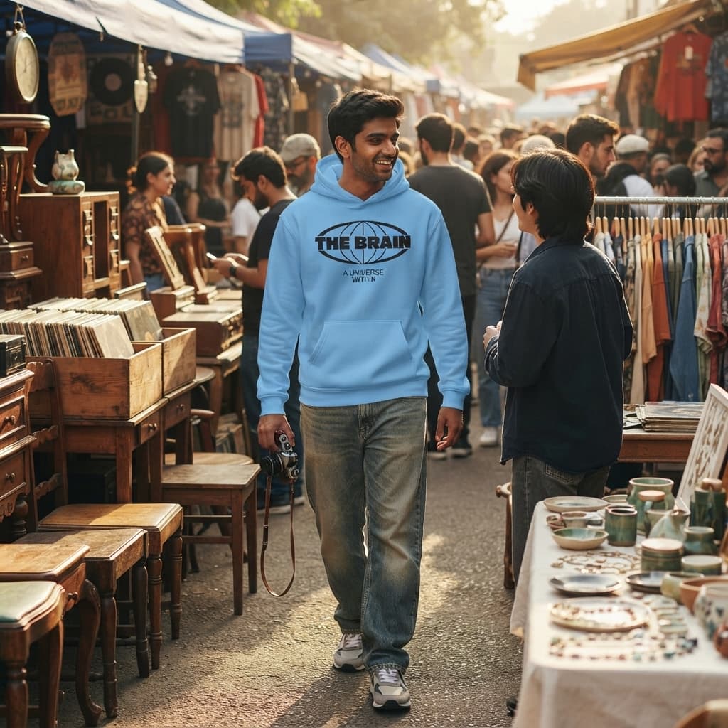 Men's Baby Blue Hoodies