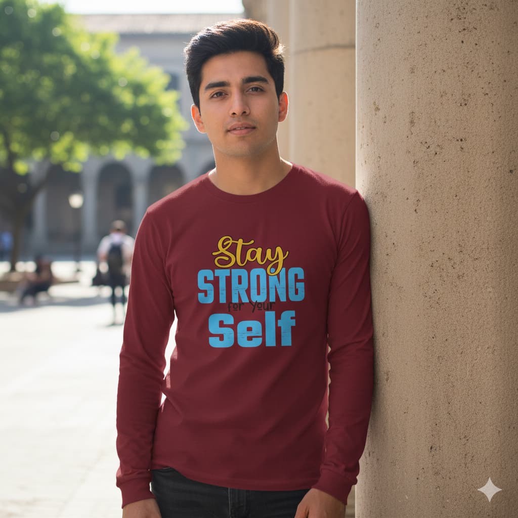 MENS MAROON ROUNDNECK F/S T-SHIRT