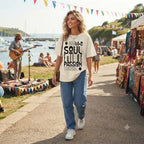 Women's Off-White Oversized Round Neck T-shirt