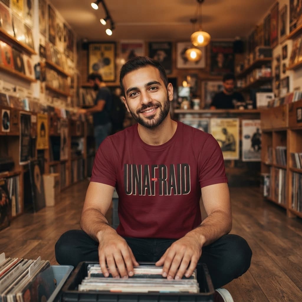 Men’s Maroon Round Neck T-shirt