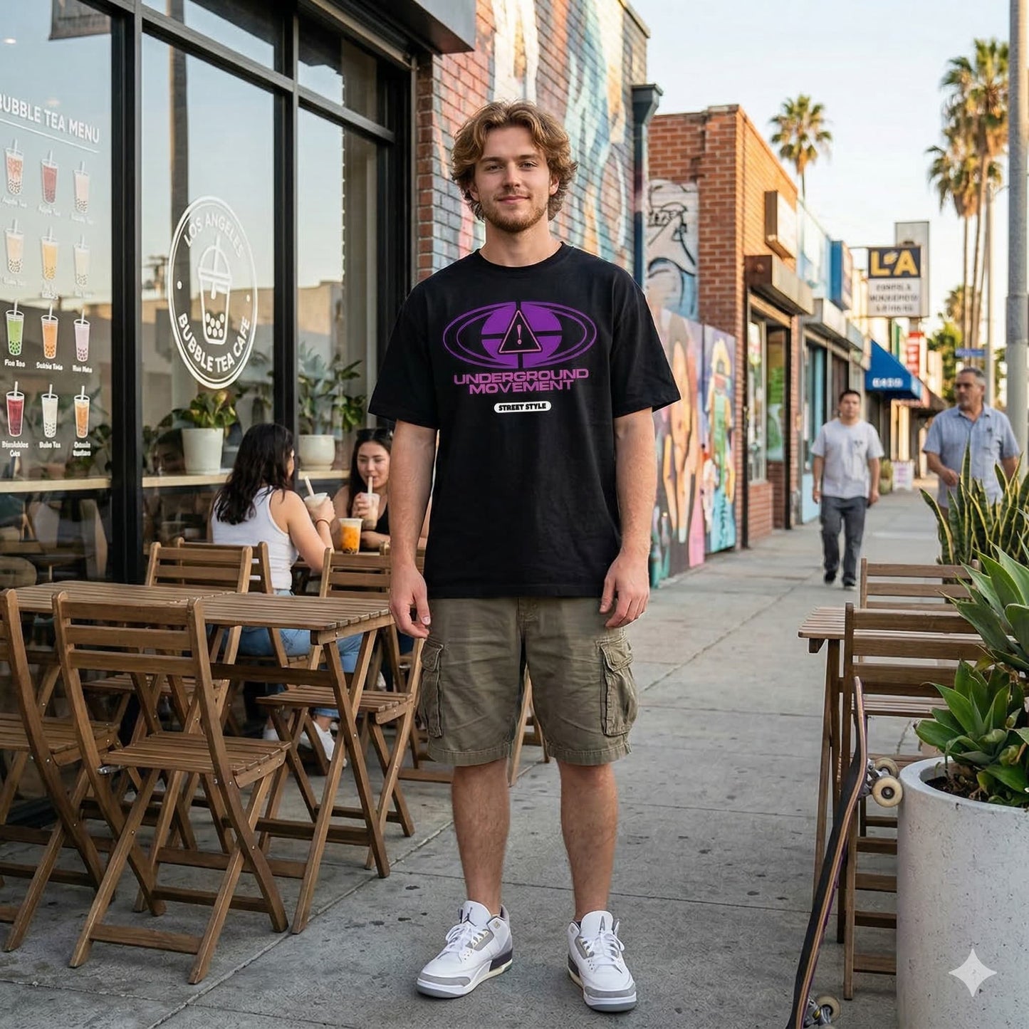 Men's Black Oversized Round Neck T-shirts