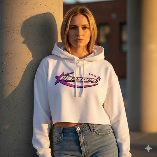 WOMENS WHITE CROP HOODIES