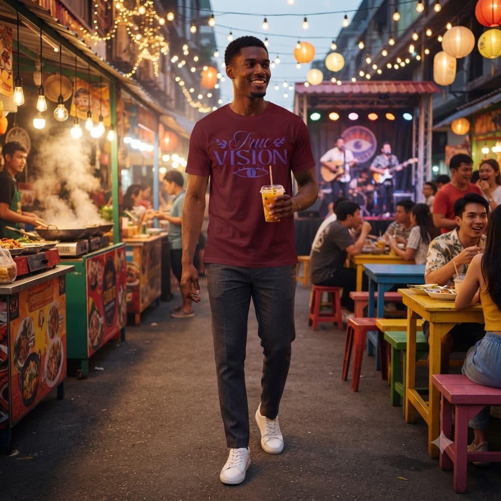 Men’s Maroon Round Neck T-shirt