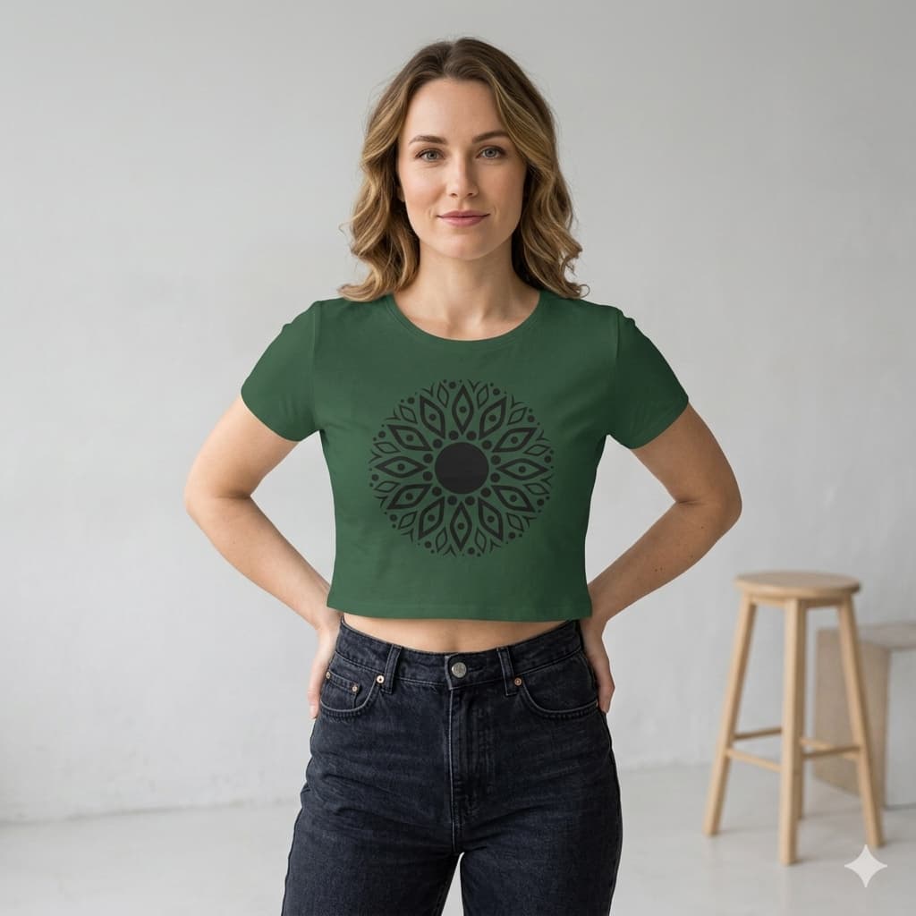 WOMENS OLIVE GREEN CROP TOP