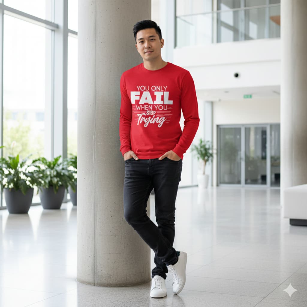 MENS RED ROUNDECK F/S T-SHIRT