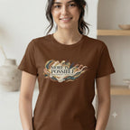 Women's Coffee Brown Round Neck T-shirt