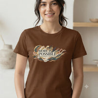 Women's Coffee Brown Round Neck T-shirt
