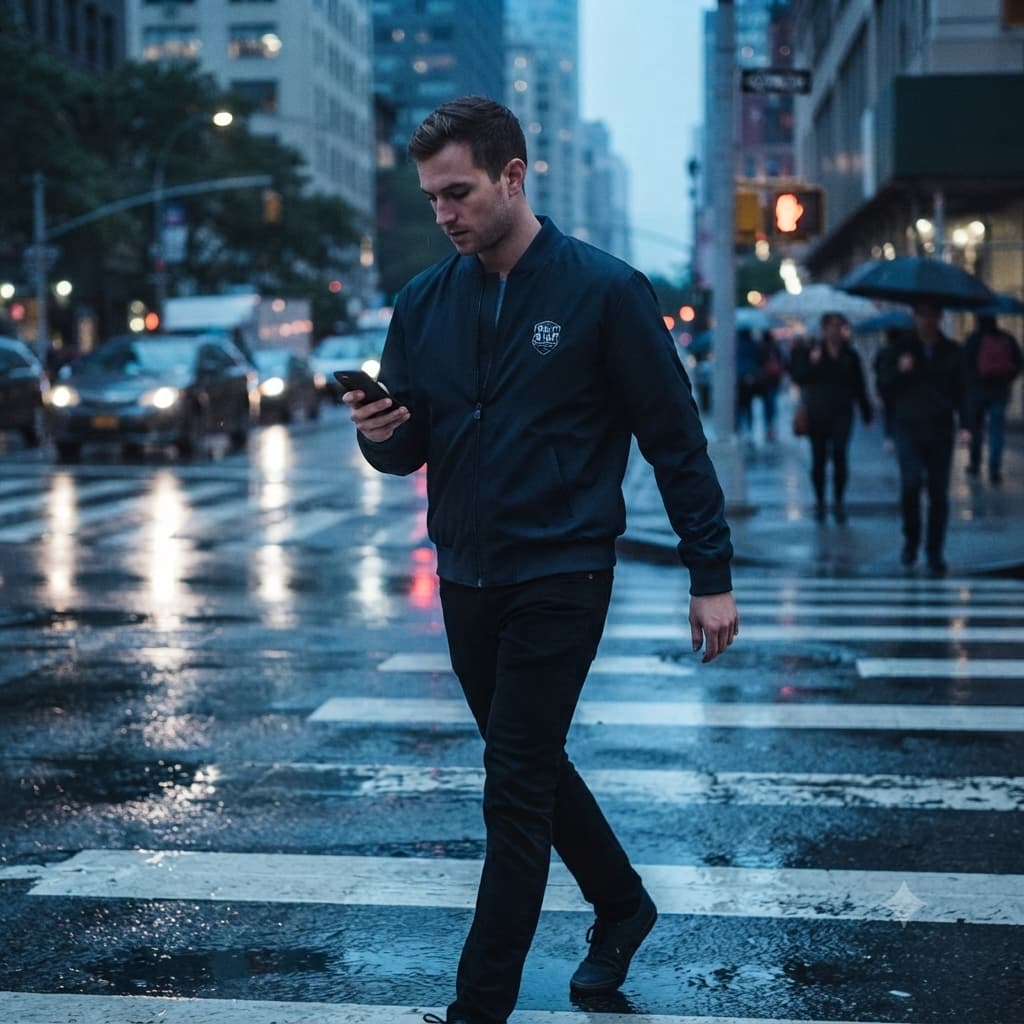 Men's Black Bomber Jacket