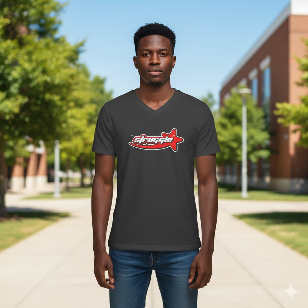 MENS BLACK VNECK T-SHIRT