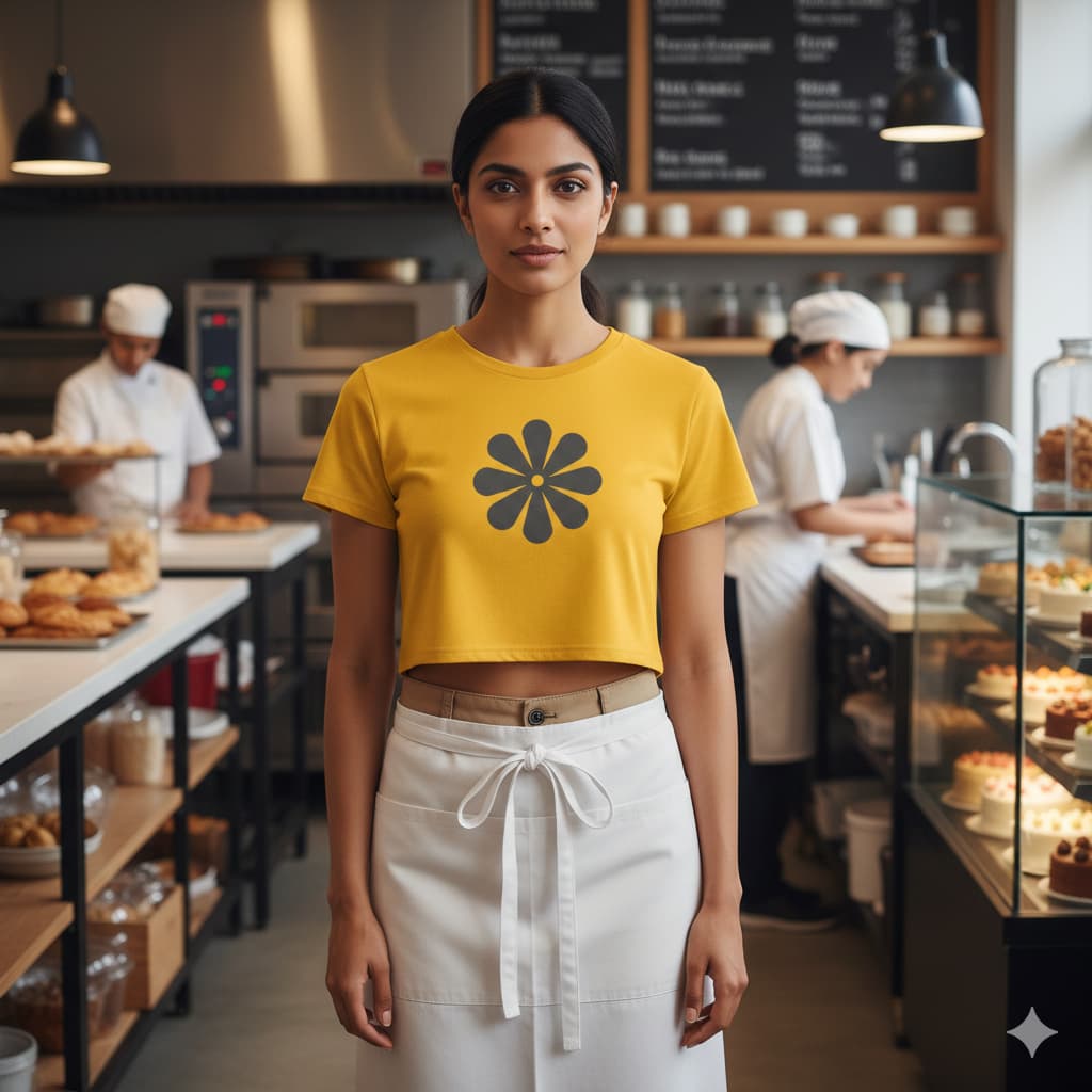 WOMENS GOLDEN YELLOW CROP TOP