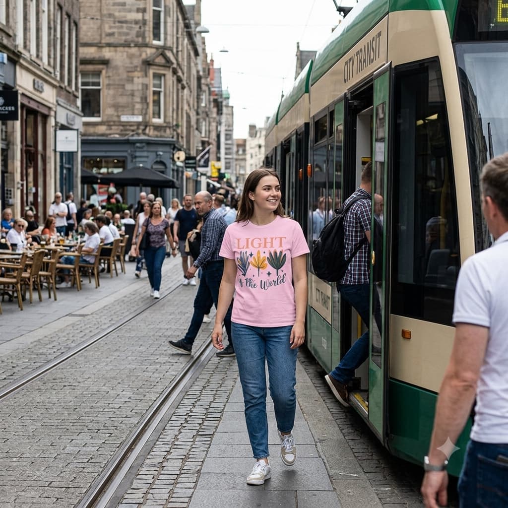 Women's Light Pink Round Neck T-shirts