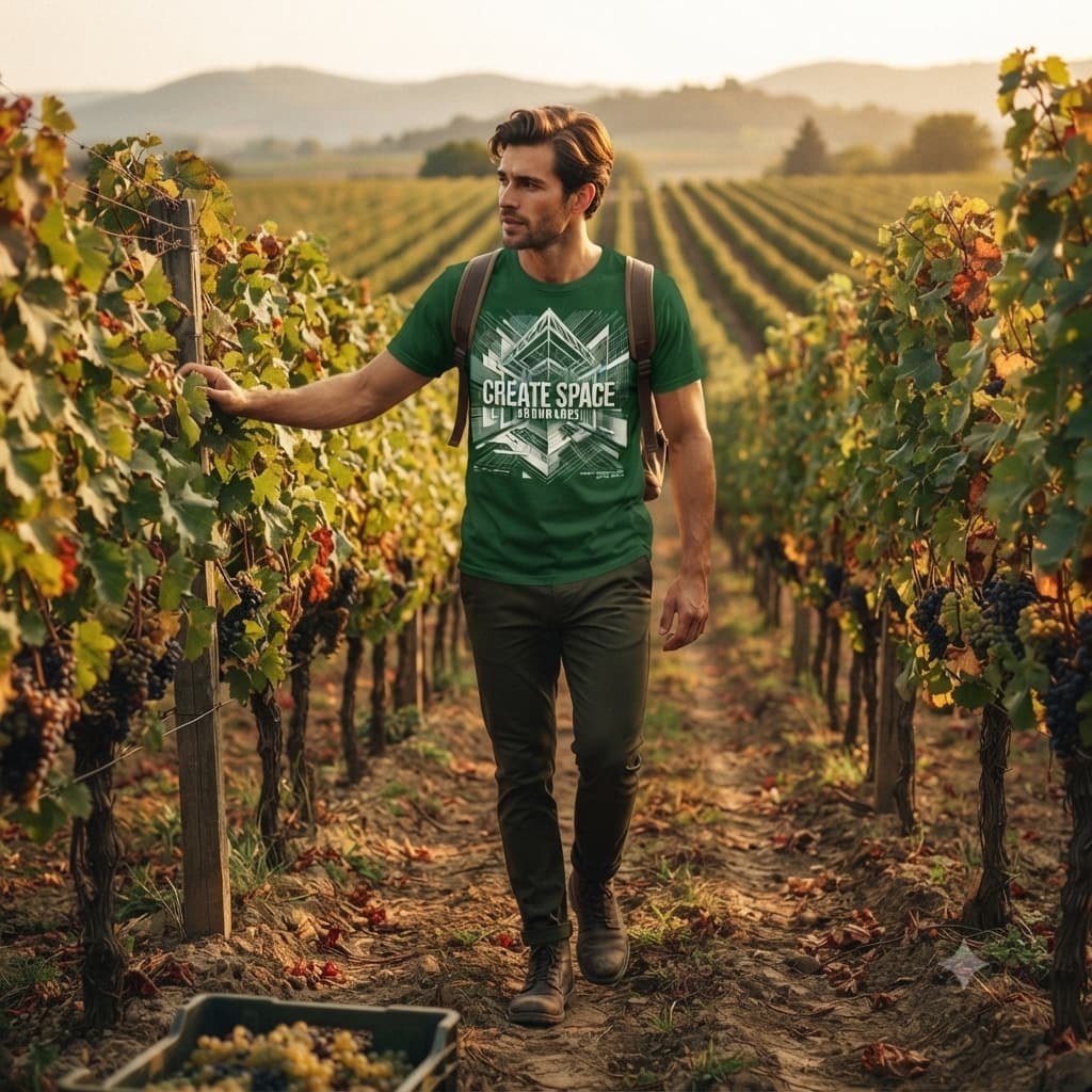 Men’s Olive Green Round Neck T-shirt
