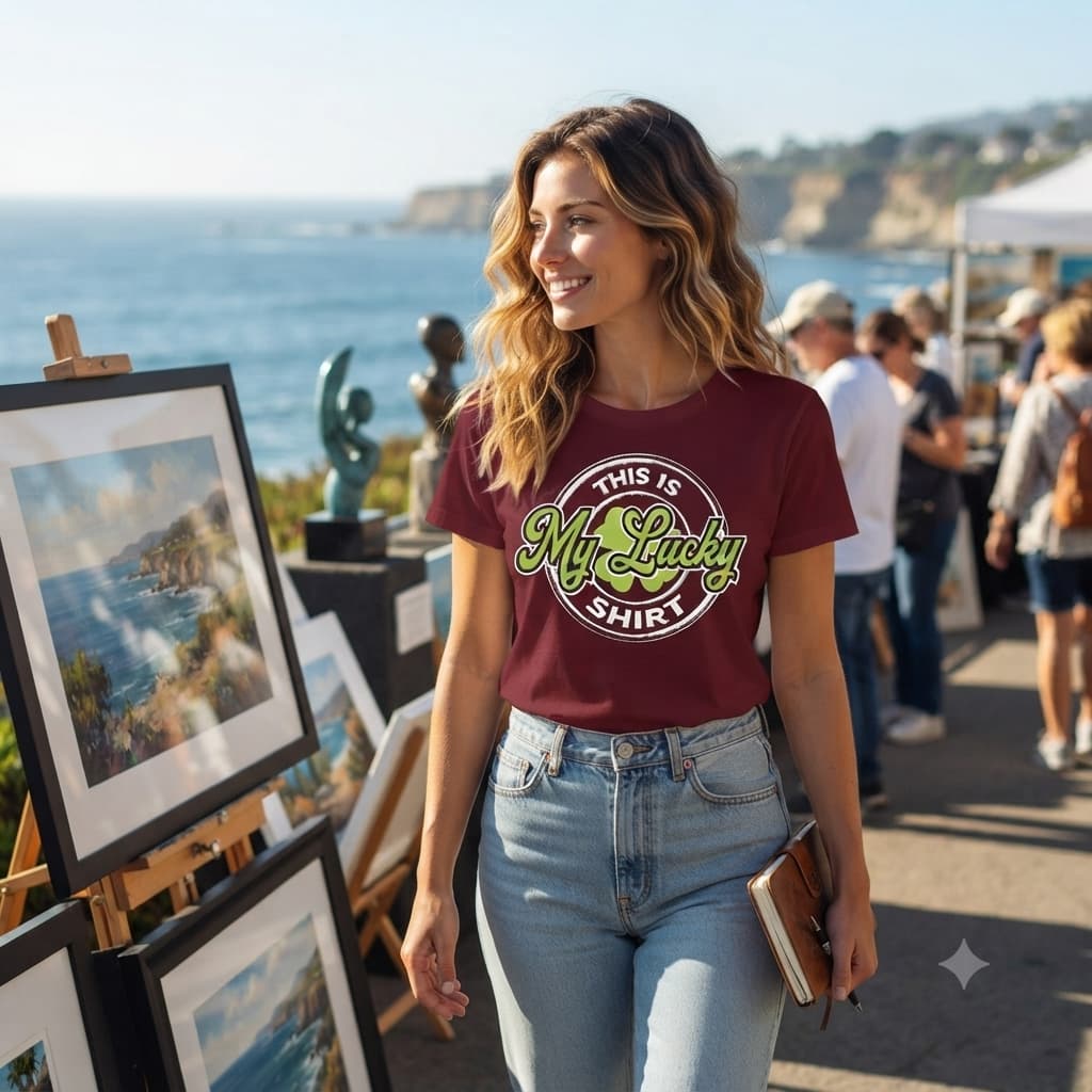 Women's Maroon Round Neck T-shirt
