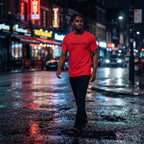 Men's Red Round Neck T-shirt