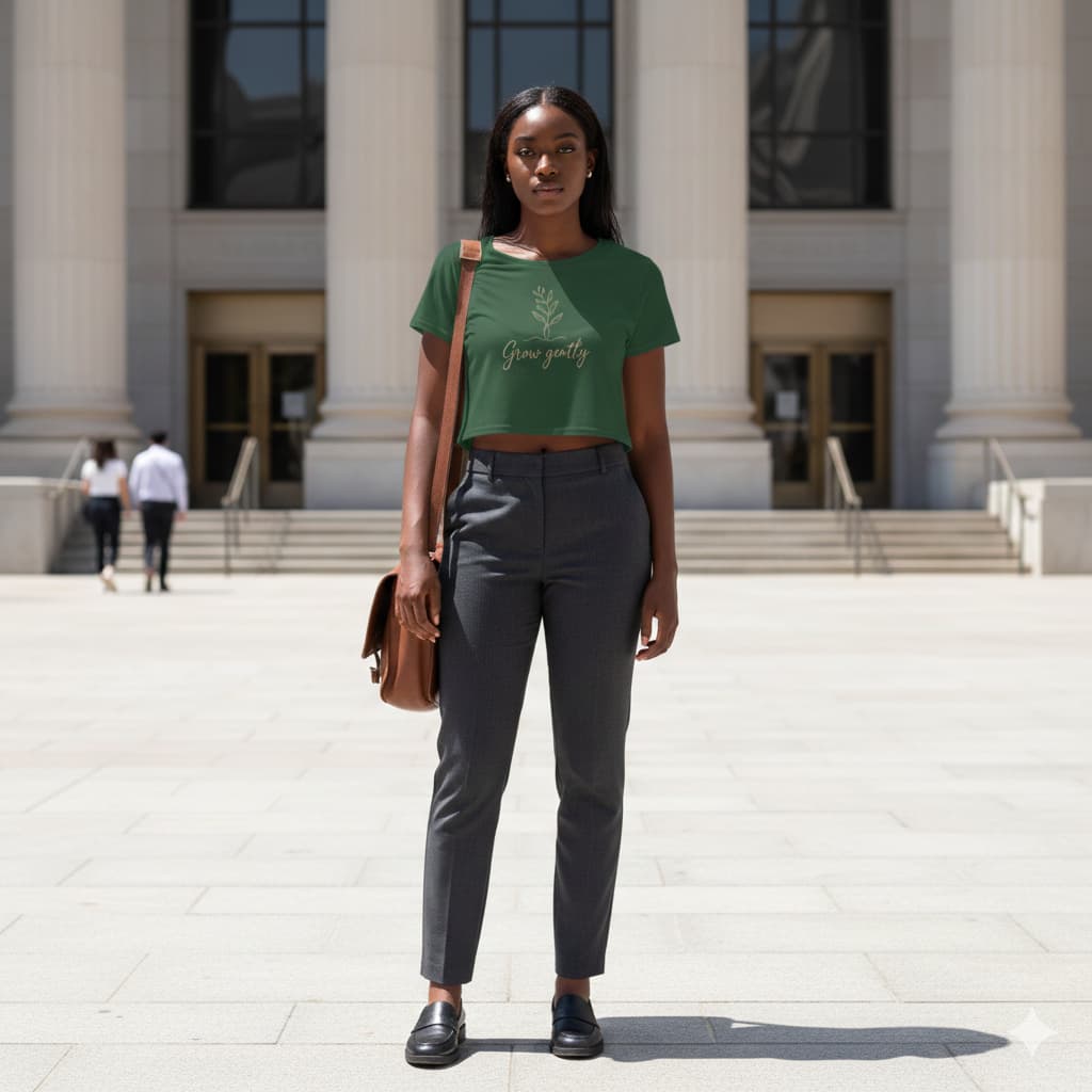 WOMENS OLIVE GREEN CROP TOP