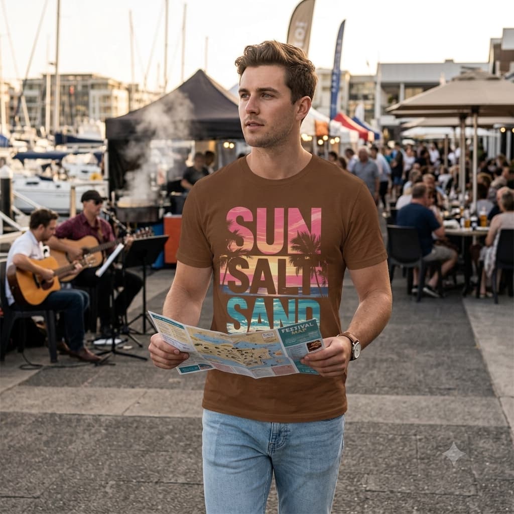 Men's Coffee Brown Round Neck T-shirts