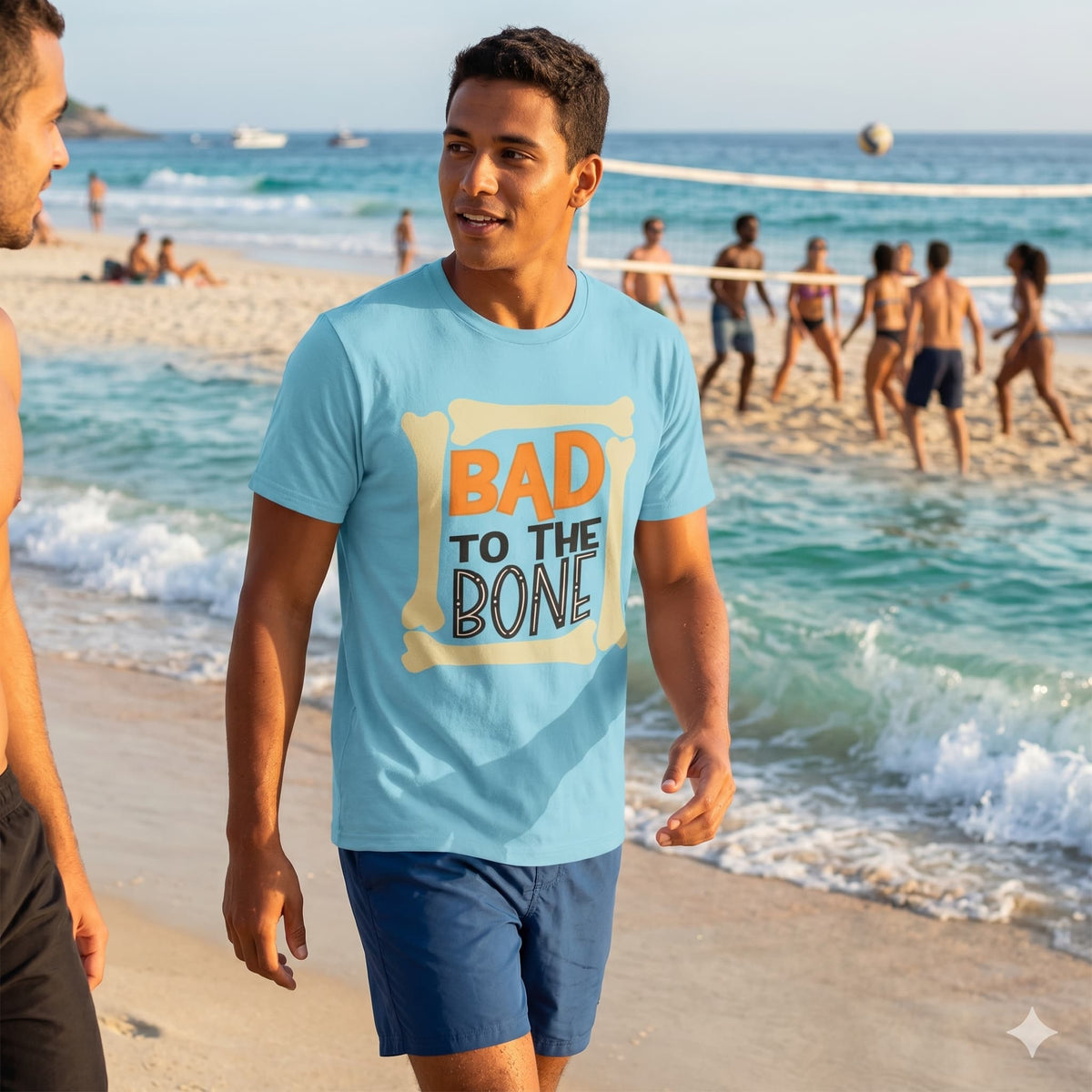 Men's Surf Blue Round Neck T-shirt