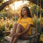 Women's Golden Yellow Round Neck T-shirt