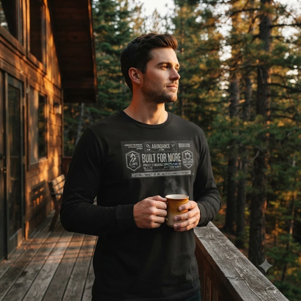 Men's Black Round Neck Full Sleeve T-shirt