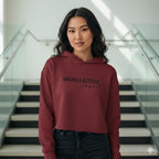 WOMENS MAROON CROP HOODIES 