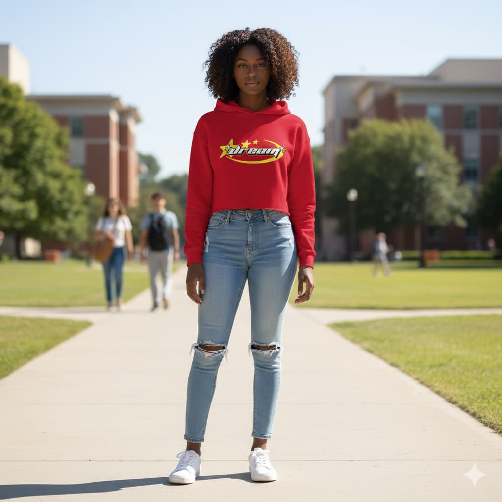 WOMENS RED CROP HOODIES