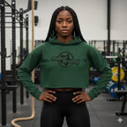 WOMENS OLIVE GREEN CROP HOODIES