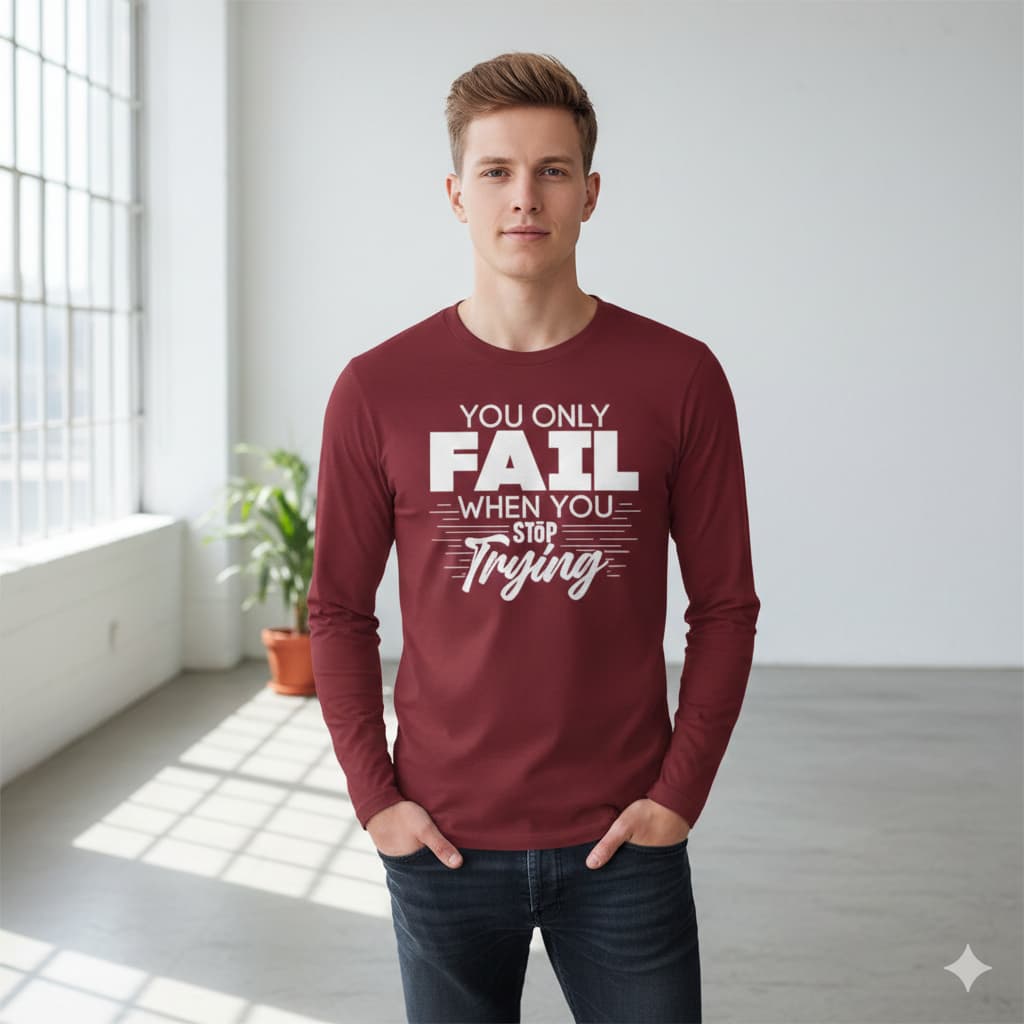 MENS MAROON ROUNDECK F/S T-SHIRT