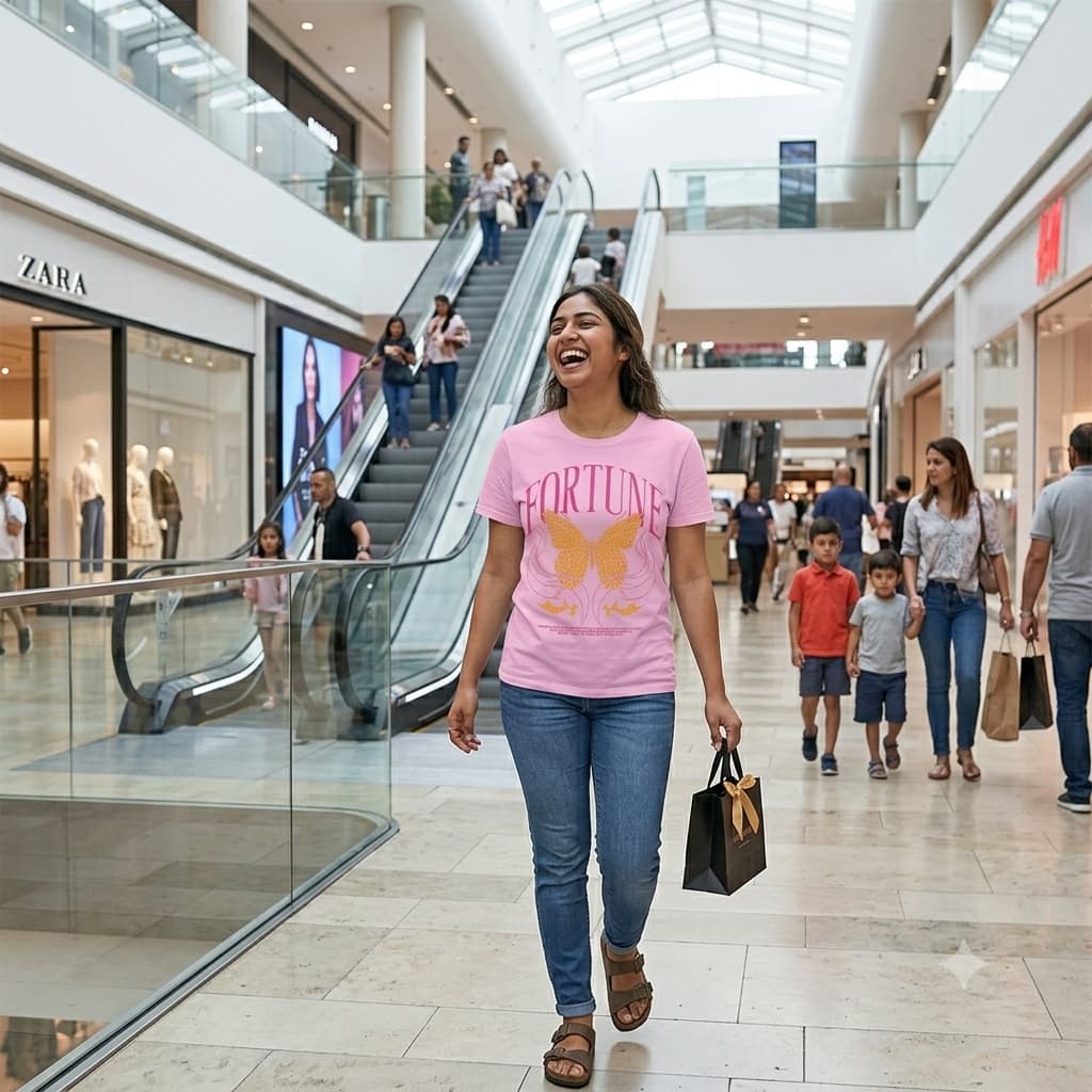 Karavirs® Winged Light Pink graphic tee for women India