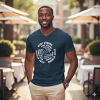 MENS NAVY BLUE VNECK T-SHIRT