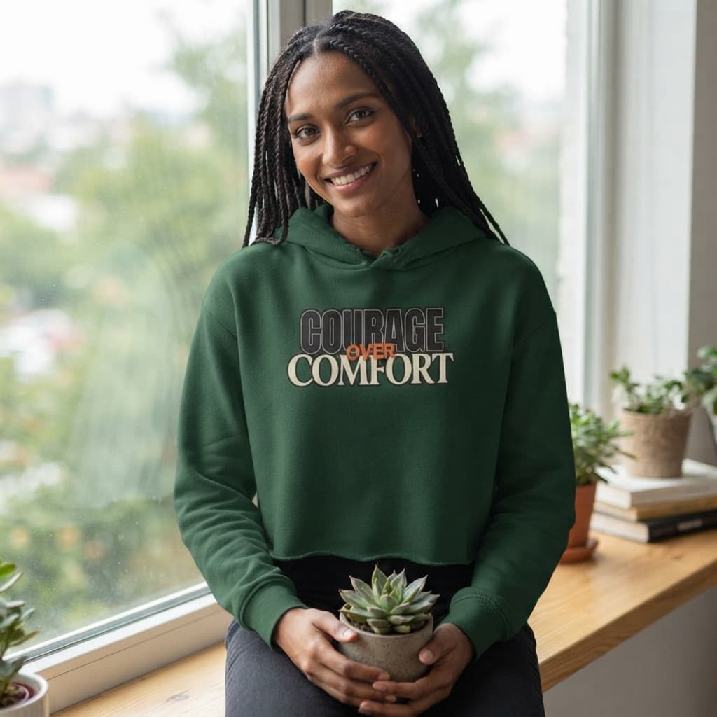 Women's Olive Green Crop Hoodies
